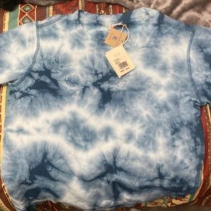blue tie die cropped top